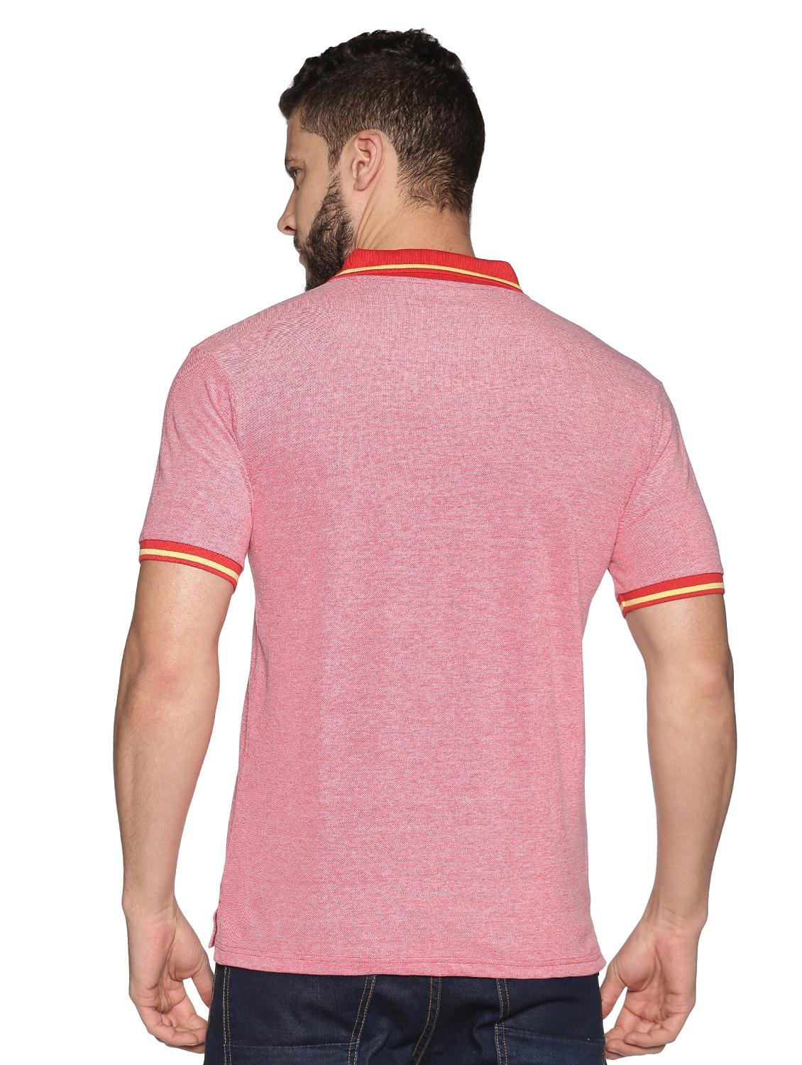 red solid polo t-shirt - 17495995 - Zoom Image - 3