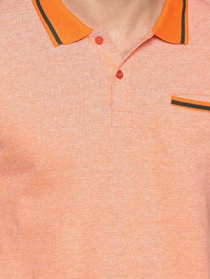 orange solid polo t-shirt - 17495996 - Standard Image - 4