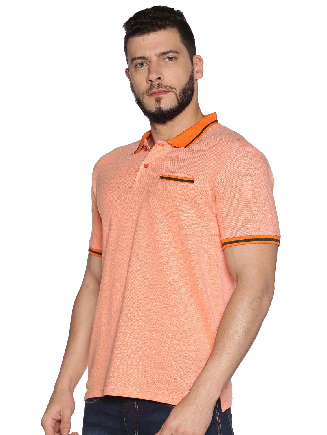 orange solid polo t-shirt - 17495996 - Zoom Image - 2