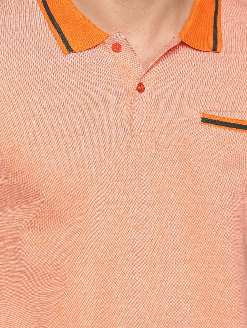 orange solid polo t-shirt - 17495996 - Zoom Image - 4