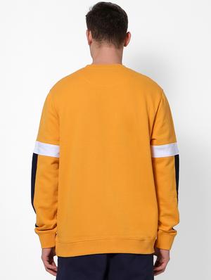 orange color block cut & sew sweatshirt - 17496111 - Standard Image - 3