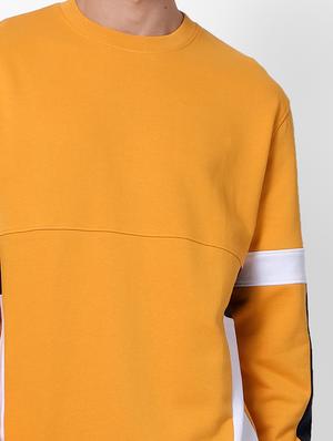 orange color block cut & sew sweatshirt - 17496111 - Standard Image - 5