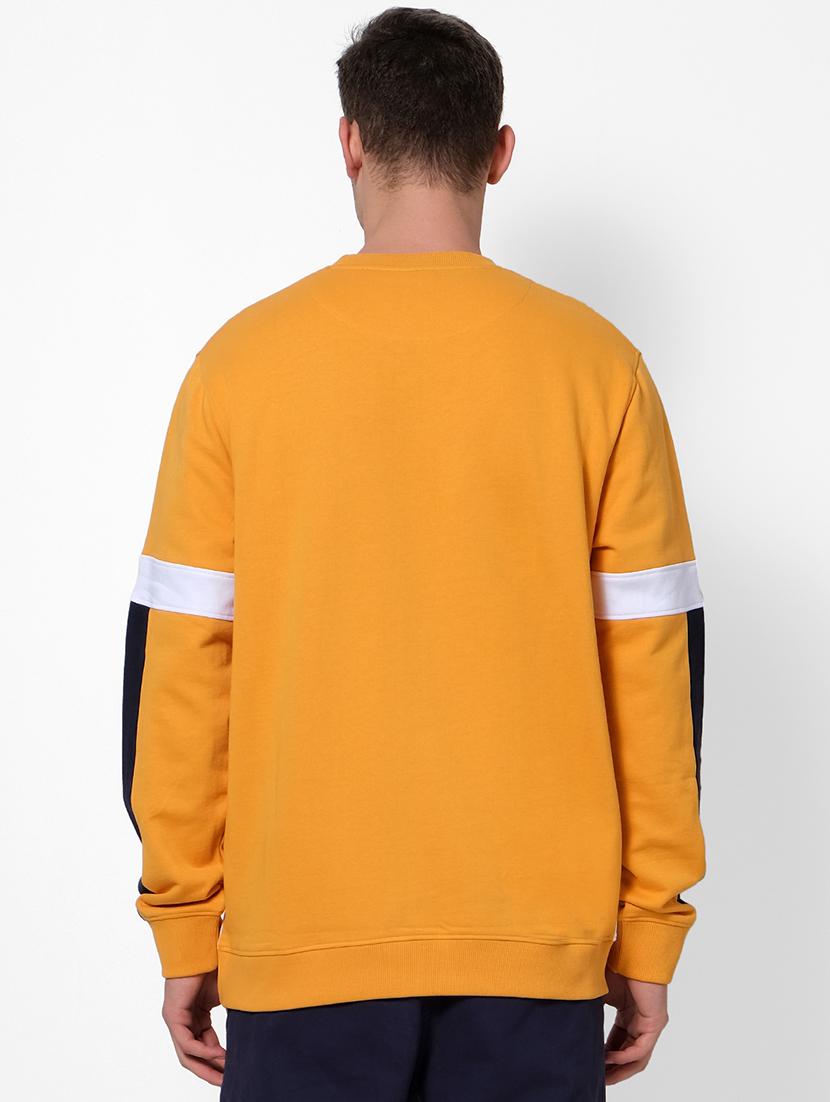 orange color block cut & sew sweatshirt - 17496111 - Zoom Image - 3
