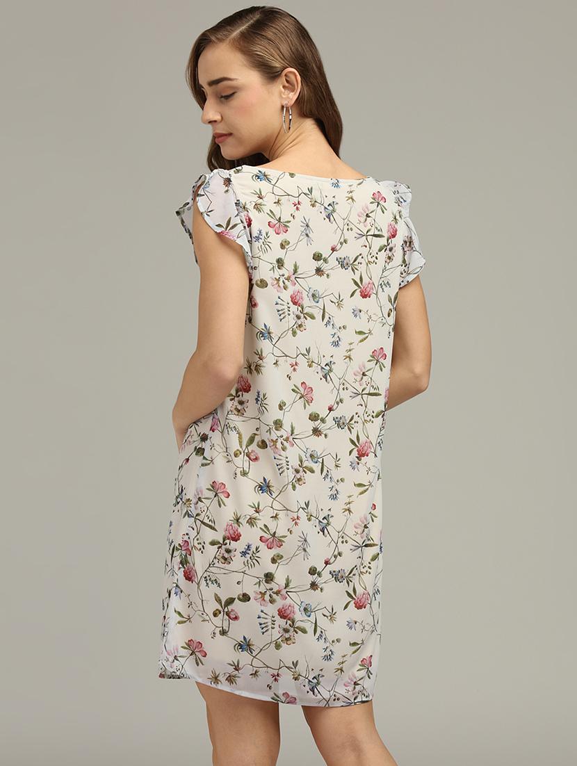 boat neck floral straight dress - 17496651 - Zoom Image - 3