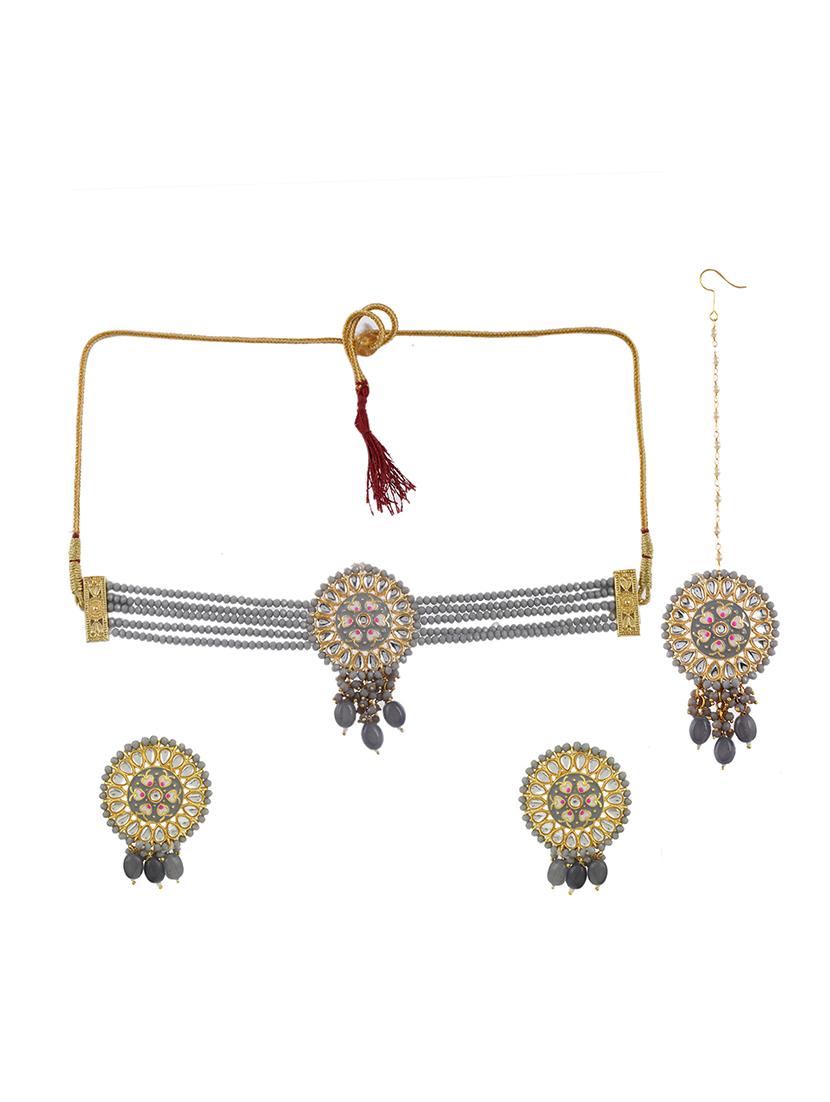 gold brass choker necklace - 17498193 - Zoom Image - 2