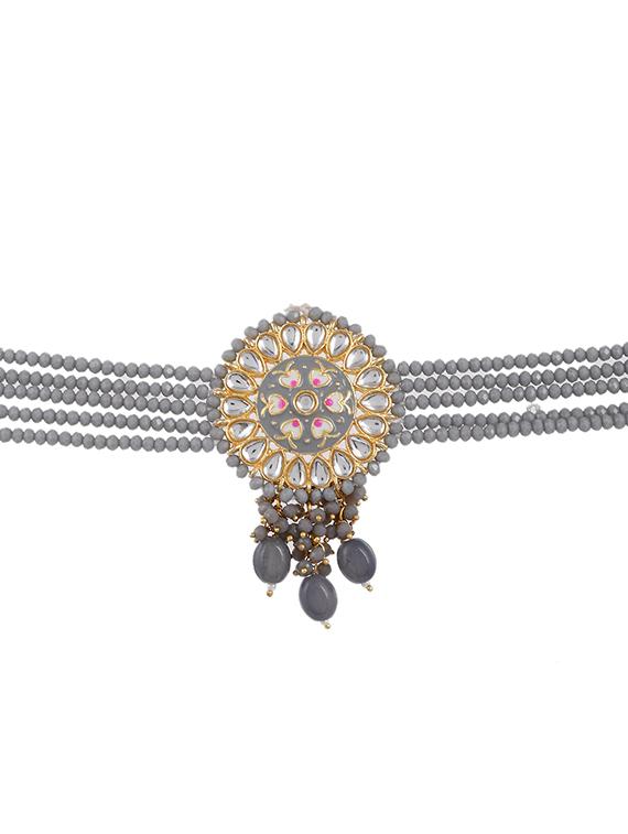 gold brass choker necklace - 17498193 - Zoom Image - 6