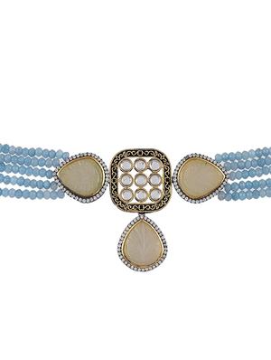 gold brass choker necklace - 17498196 - Standard Image - 5