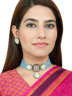 gold brass choker necklace - 17498196 - Standard Image - 6