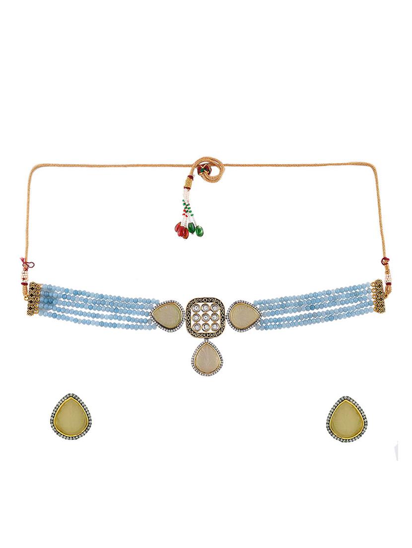gold brass choker necklace - 17498196 - Zoom Image - 2