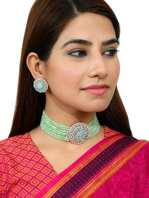 gold brass choker necklace - 17498470 - Standard Image - 6