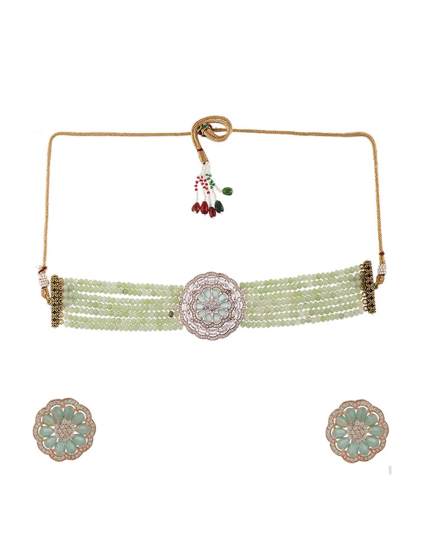 gold brass choker necklace - 17498470 - Zoom Image - 2