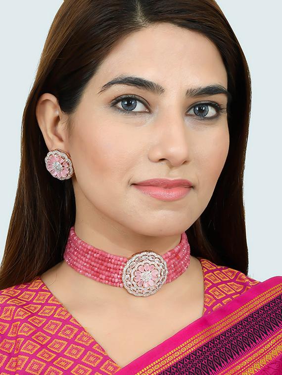 gold brass choker necklace - 17498471 - Zoom Image - 6