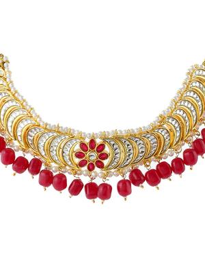 red tone gold brass short necklace - 17498477 - Standard Image - 5