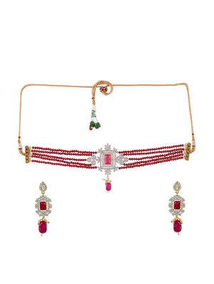 red tone gold brass choker necklace - 17498478 - Standard Image - 2