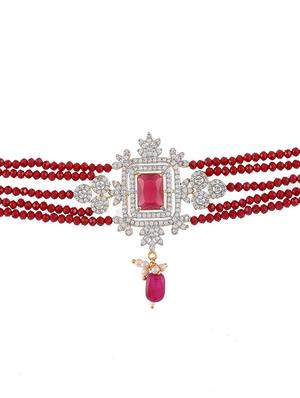 red tone gold brass choker necklace - 17498478 - Standard Image - 5