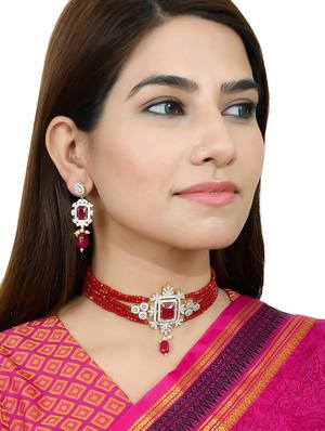 red tone gold brass choker necklace - 17498478 - Standard Image - 6