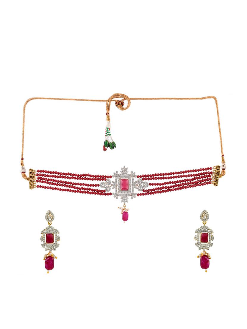 red tone gold brass choker necklace - 17498478 - Zoom Image - 2