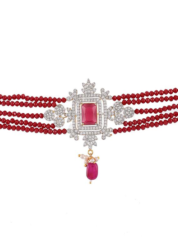 red tone gold brass choker necklace - 17498478 - Zoom Image - 5