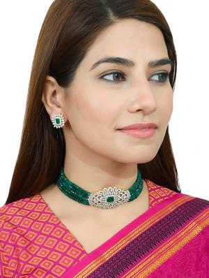 green tone gold brass choker necklace - 17498479 - Standard Image - 6