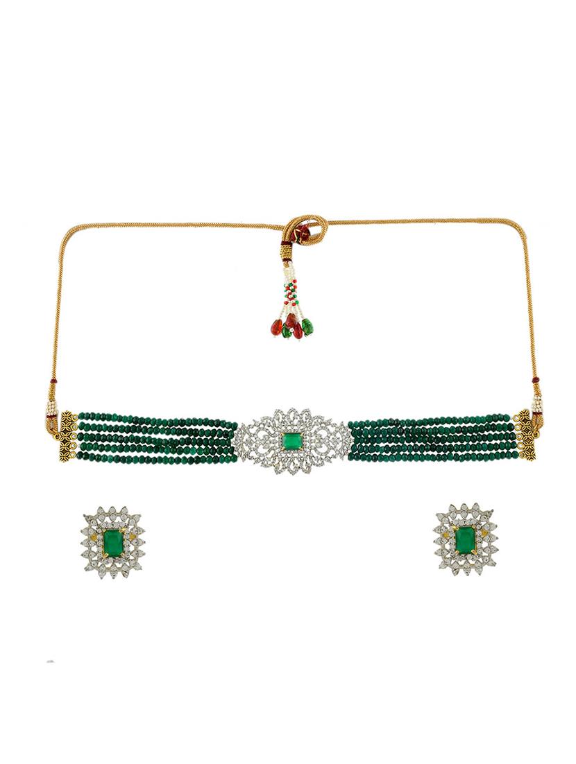 green tone gold brass choker necklace - 17498479 - Zoom Image - 2
