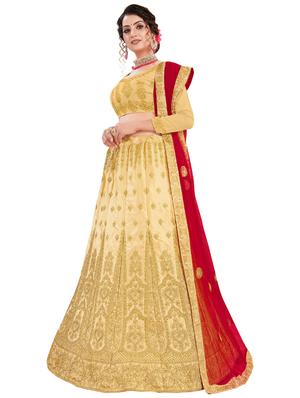 embroidered a-line lehenga - 17498546 - Standard Image - 2