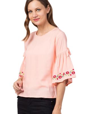 embroidered bell sleeves top - 17498639 - Standard Image - 2
