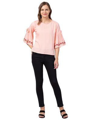 embroidered bell sleeves top - 17498639 - Standard Image - 4