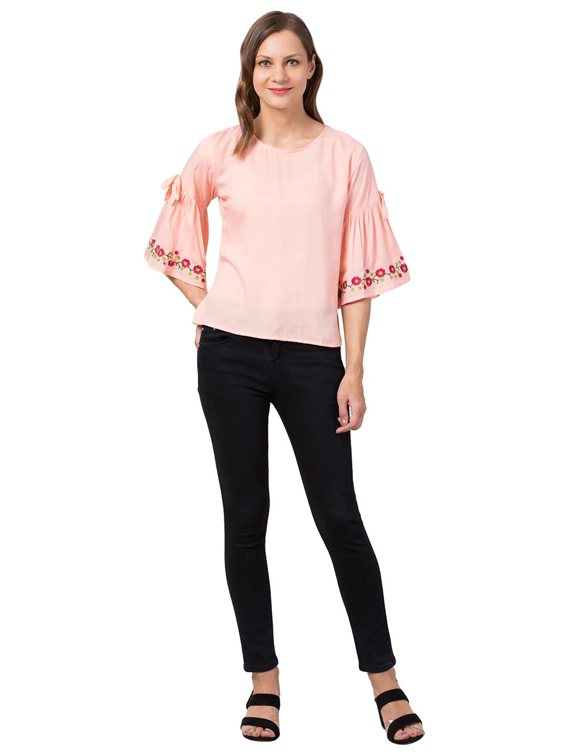 embroidered bell sleeves top - 17498639 - Zoom Image - 4