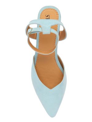 blue leatherette ankle strap sandals - 17498671 - Standard Image - 4