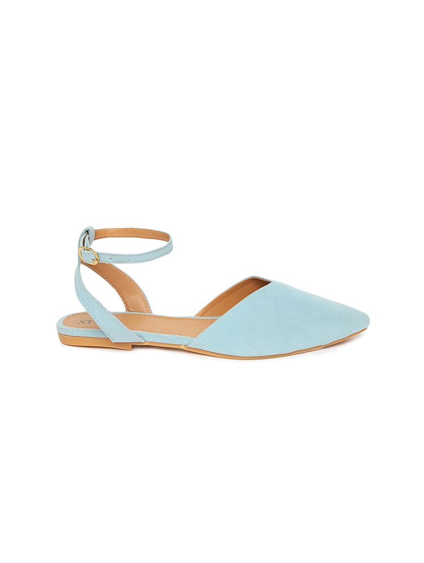 blue leatherette ankle strap sandals - 17498671 - Zoom Image - 2