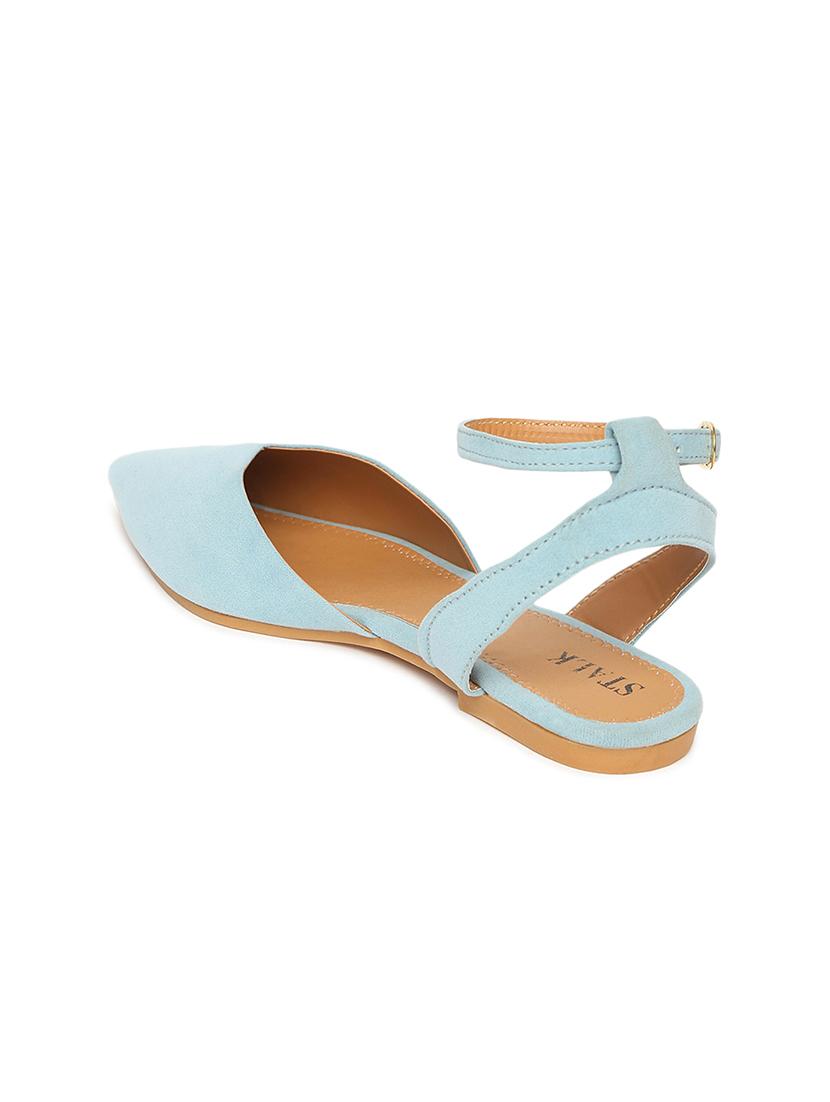 blue leatherette ankle strap sandals - 17498671 - Zoom Image - 3
