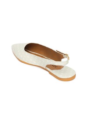 white leatherette back strap sandals - 17498676 - Standard Image - 3