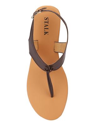 brown synthetic toe separator sandals - 17498680 - Standard Image - 4