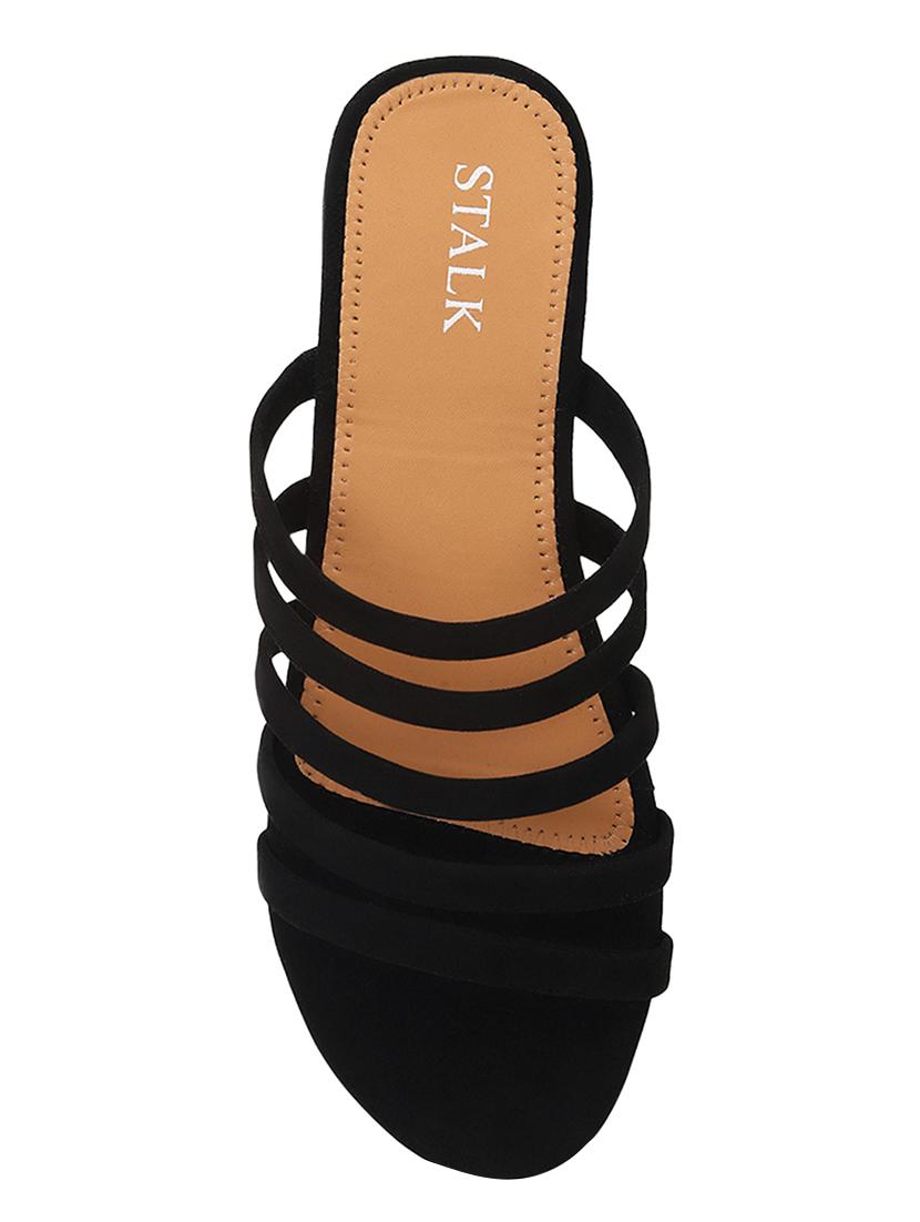 black velvet slip on sandals - 17498681 - Zoom Image - 4