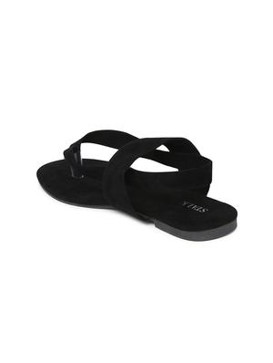 black velvet back strap sandals - 17498682 - Standard Image - 3