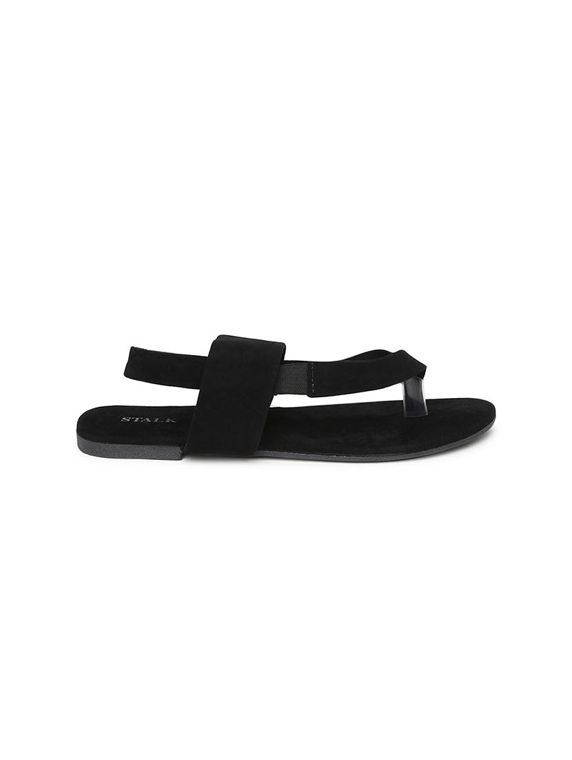 black velvet back strap sandals - 17498682 - Zoom Image - 2