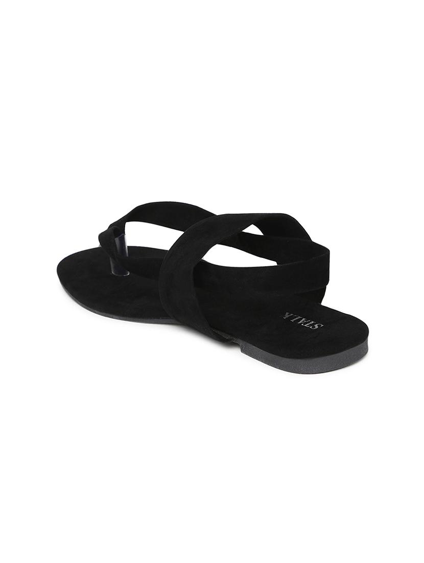 black velvet back strap sandals - 17498682 - Zoom Image - 3