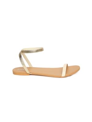 gold synthetic ankle strap sandals - 17498683 - Standard Image - 2