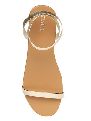 gold synthetic ankle strap sandals - 17498683 - Standard Image - 4
