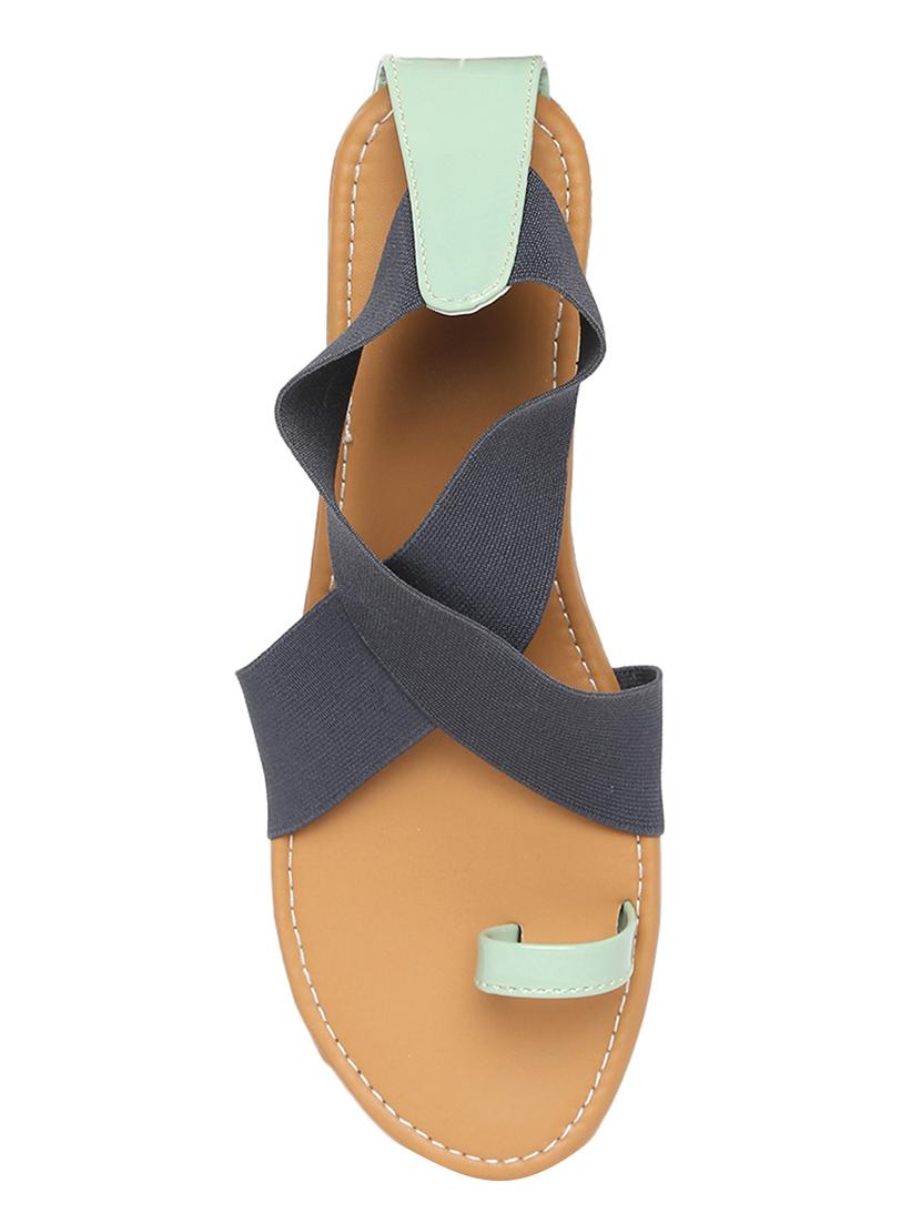 blue synthetic toe separator sandals - 17498717 - Zoom Image - 4