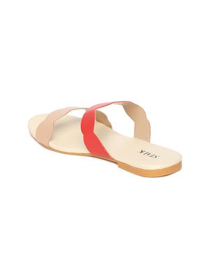 red synthetic slip on sandals - 17498718 - Standard Image - 3