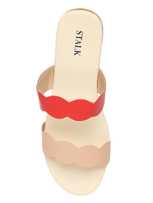 red synthetic slip on sandals - 17498718 - Standard Image - 4