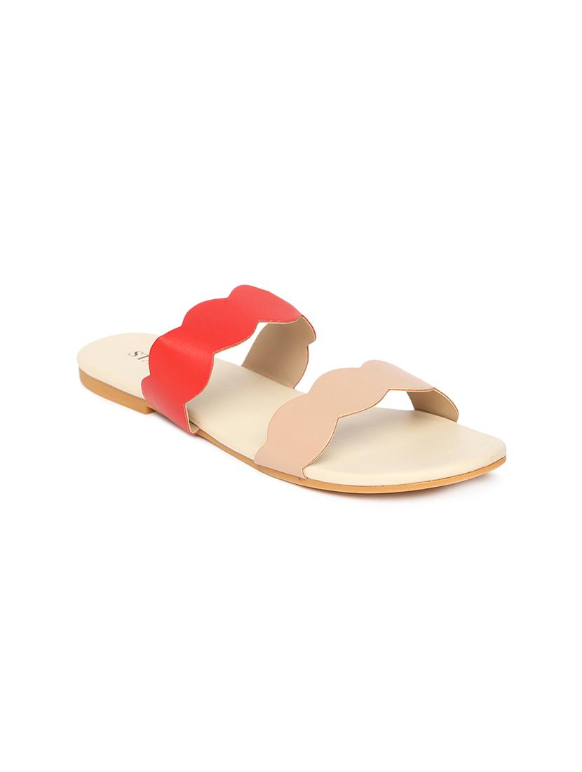 red synthetic slip on sandals - 17498718 - Zoom Image - 1