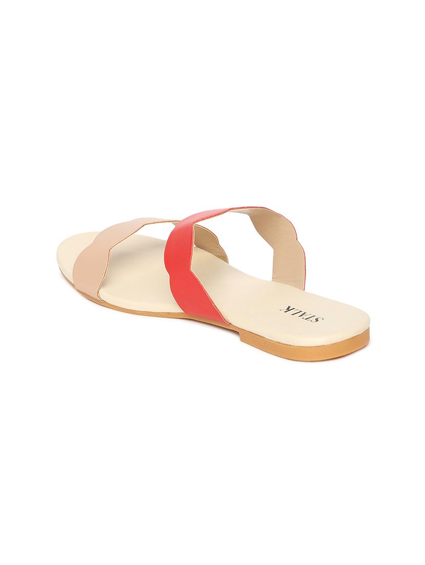 red synthetic slip on sandals - 17498718 - Zoom Image - 3
