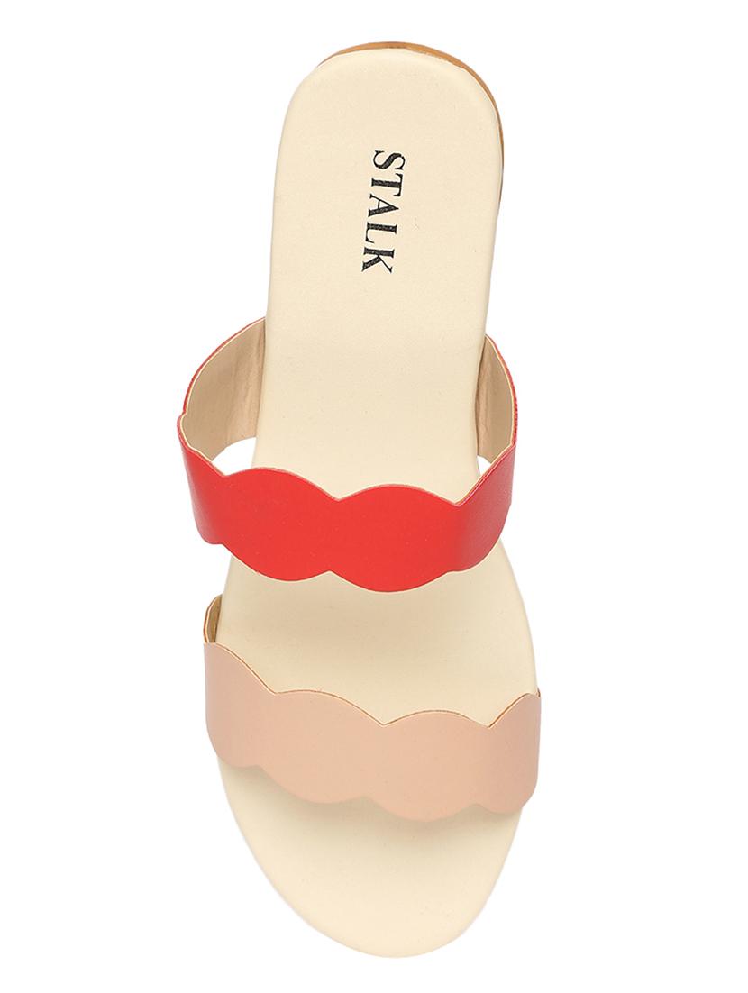 red synthetic slip on sandals - 17498718 - Zoom Image - 4