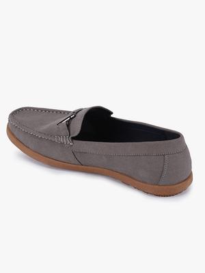 grey suede slip on loafers - 17499103 - Standard Image - 3