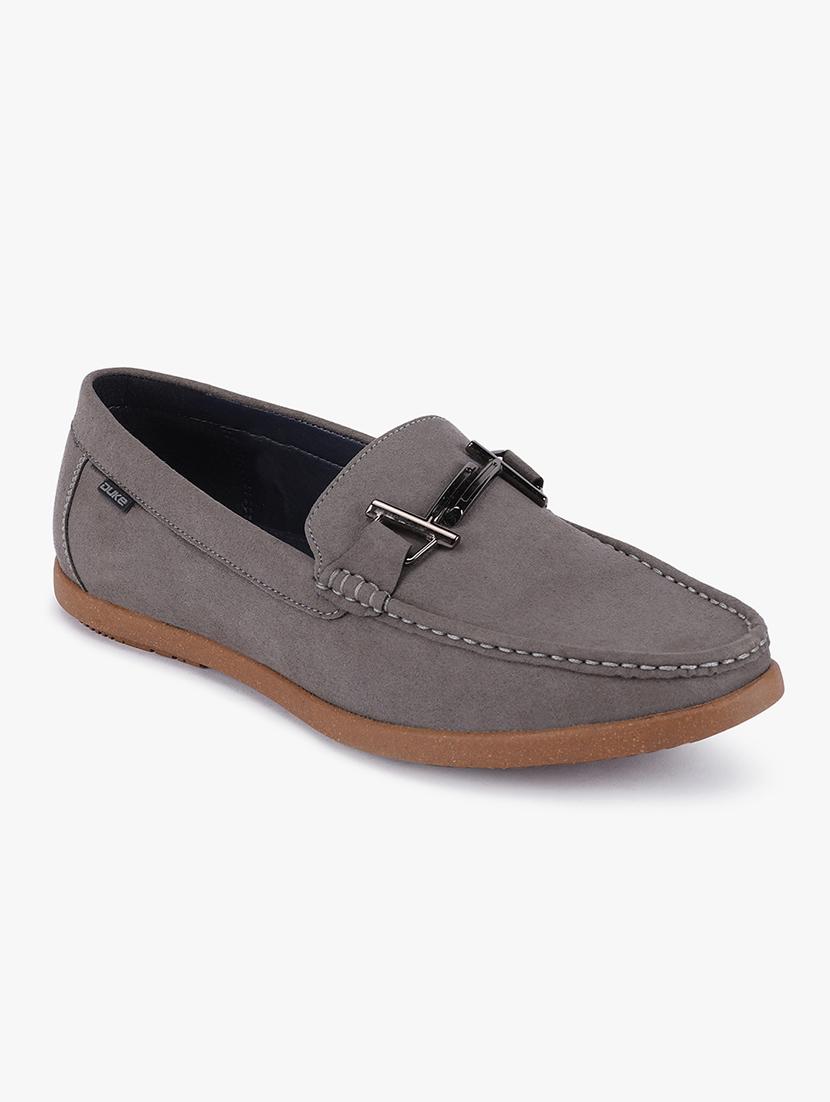 grey suede slip on loafers - 17499103 - Zoom Image - 1