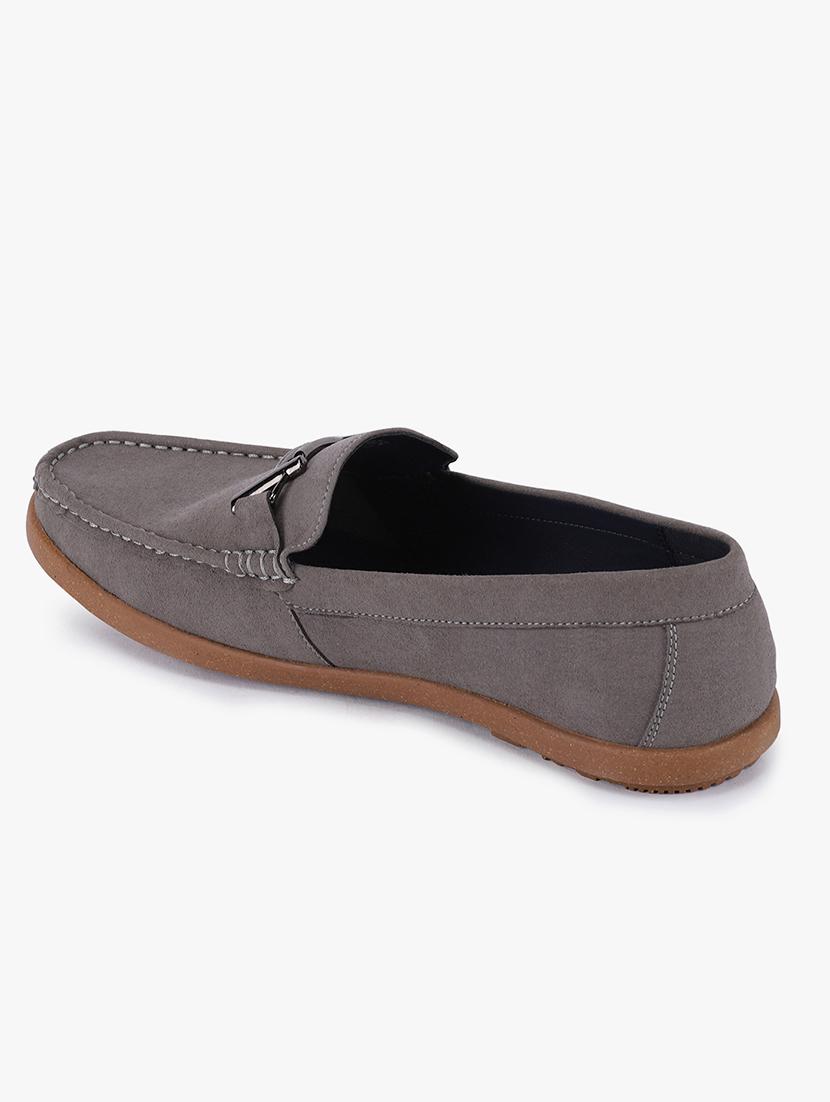 grey suede slip on loafers - 17499103 - Zoom Image - 3