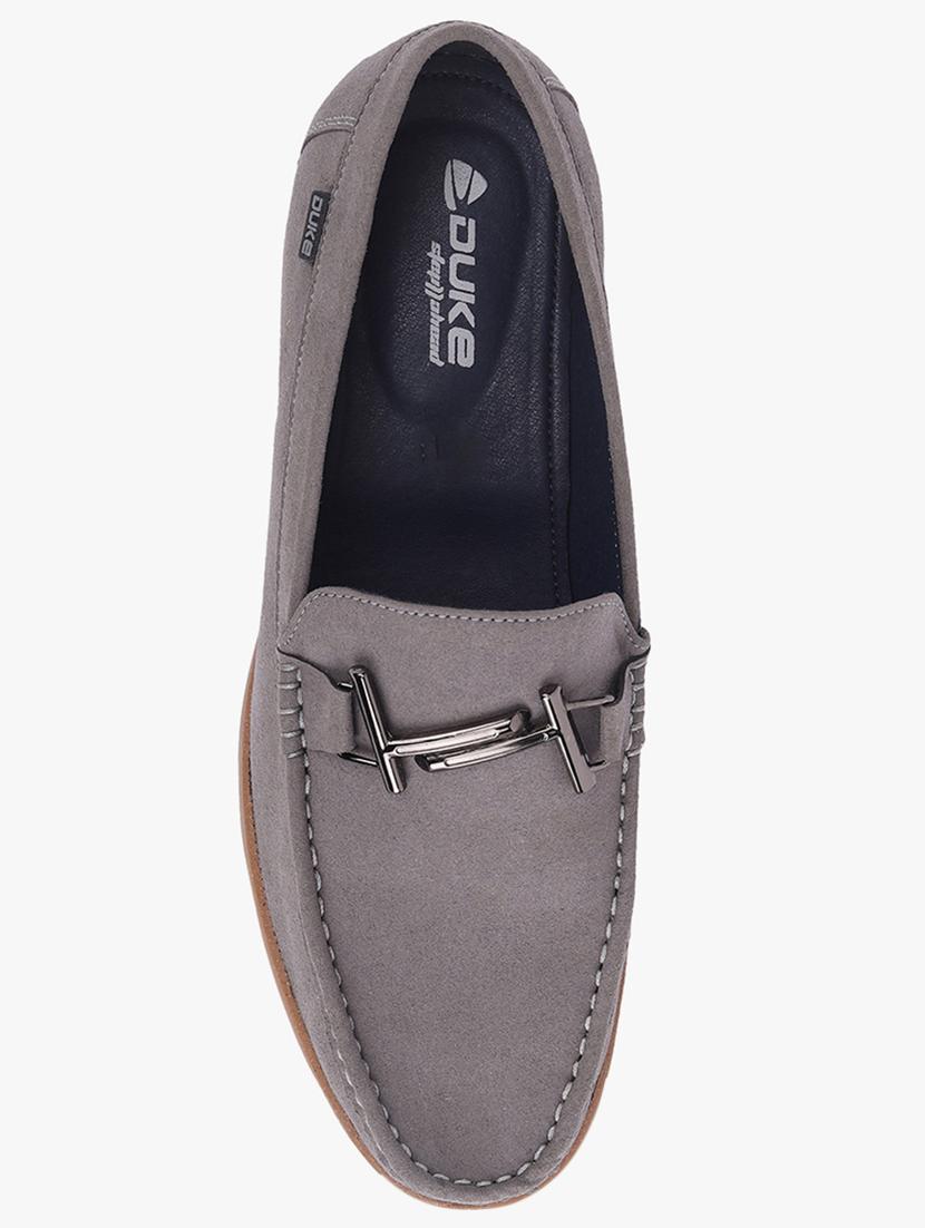 grey suede slip on loafers - 17499103 - Zoom Image - 4