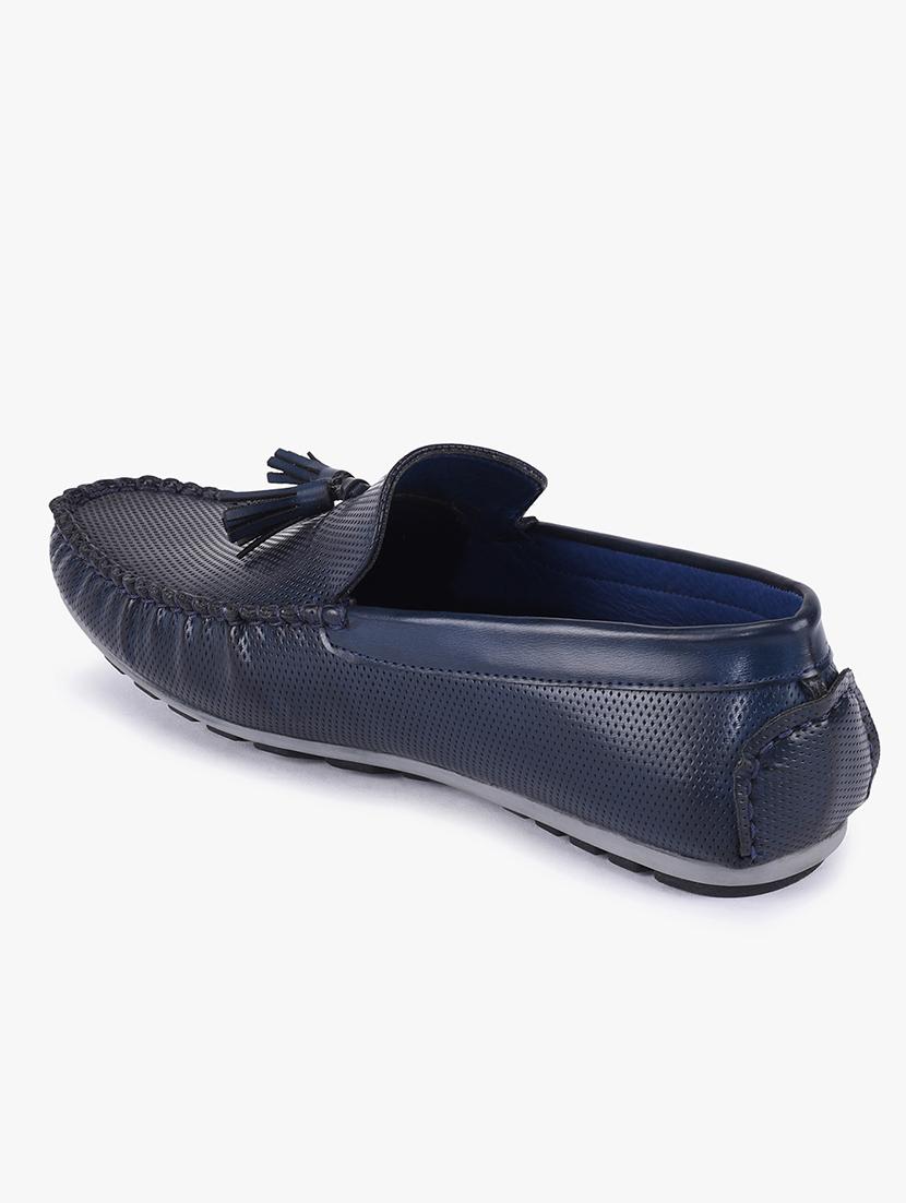 navy synthetic slip on loafers - 17499104 - Zoom Image - 3
